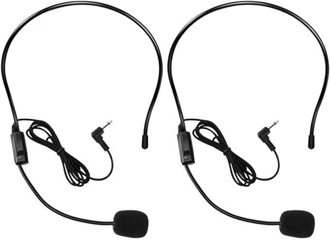 VOVIGGOL 2Pcs Microphone Headset Mic, Flexible Wired Boom for Voice Amplifier, 3.5mm Connector Ja... | Amazon (US)
