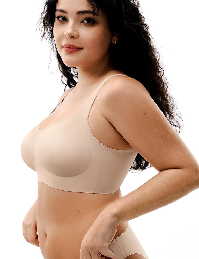 Seamless Bras for Women, Wireless Supportive Bra Comfortable No Underwire Full Coverage Push Up B... | Amazon (US)