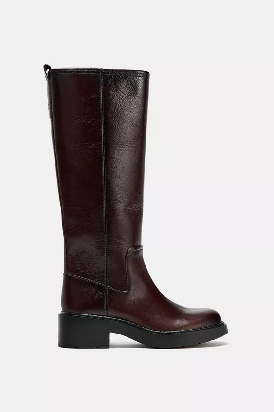 DISTRESSED-EFFECT LEATHER ANKLE BOOTS | Zara US
