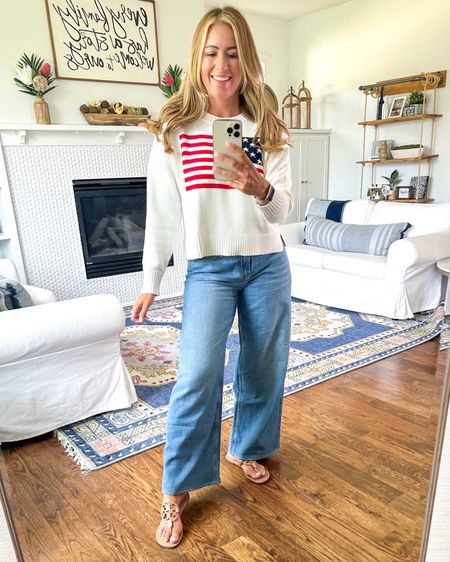 I may have found the most adorable sweater and comfiest mid rise wide leg jeans EVA + they are both 30% off! This sweater gives me all the Tuckernuck vibes for a fraction of the price and is crazy good. This wide leg denim will be on REPEAT fo me because it is CRAZY soft and feels like sweatpants - LOVE!

New arrivals for summer
Summer fashion
Summer style
Women’s summer fashion
Women’s affordable fashion
Affordable fashion
Women’s outfit ideas
Outfit ideas for summer
Summer clothing
Summer new arrivals
Summer wedges
Summer footwear
Women’s wedges
Summer sandals
Summer dresses
Summer sundress
Amazon fashion
Summer Blouses
Summer sneakers
Women’s athletic shoes
Women’s running shoes
Women’s sneakers
Stylish sneakers

#LTKStyleTip #LTKSaleAlert #LTKSeasonal