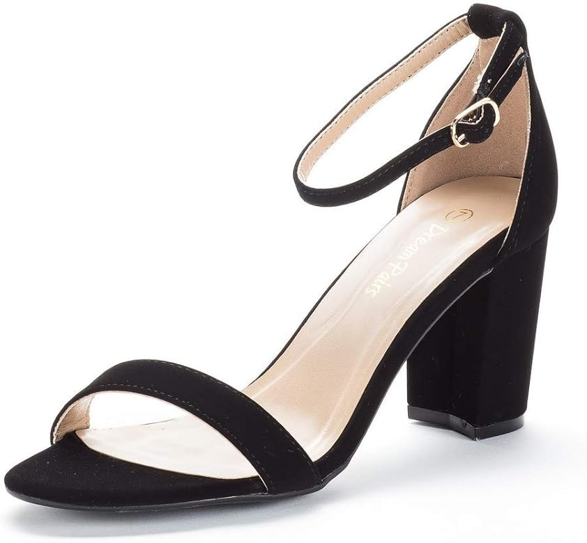 DREAM PAIRS Women's Chunk Low Heel Pump Sandals | Amazon (US)