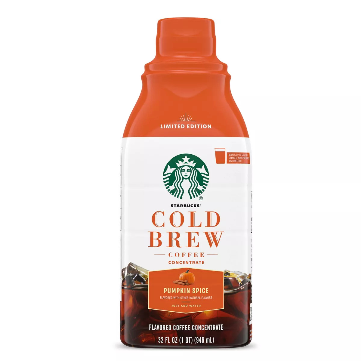 Starbucks Pumpkin Spice Flavored Cold Brew Concentrate, Multi-Serve, Naturally Flavored - 32 fl o... | Target