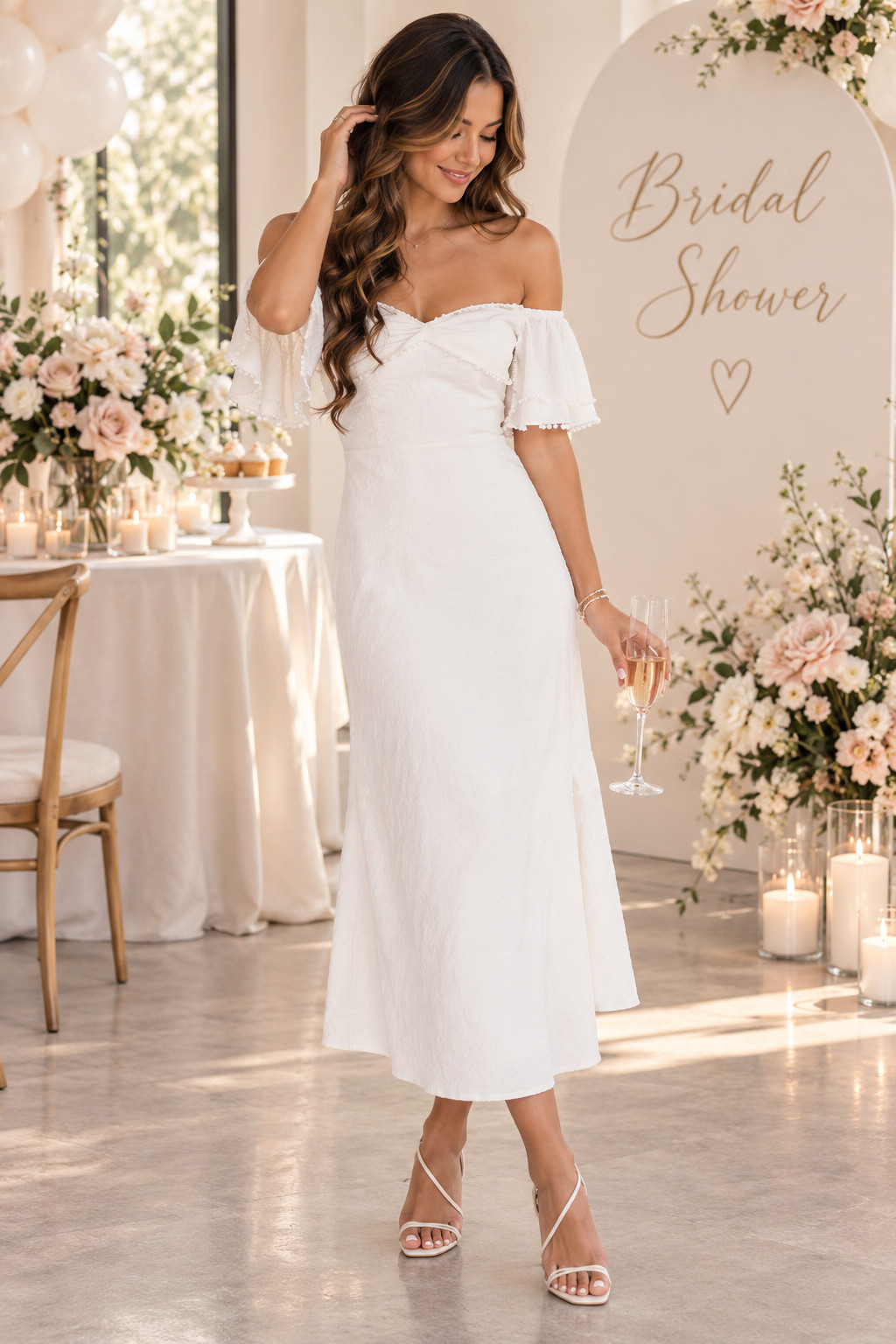 Such an easy, feminine bridal shower dress from Amazon! The off-the-shoulder neckline and flowy midi length give it that effortless bride-to-be look while still feeling comfortable enough for brunch, photos, gifts, and celebrating all afternoon. Also cute for engagement photos or a rehearsal dinner.
#BridalShowerDress #AmazonFashionFinds #WhiteMidiDress #BrideToBeOutfit #BridalShowerLook #AmazonStyle #EngagementPartyOutfit #BrideStyle #WeddingWeekend #WhiteDress 

 #LTKSeasonal #LTKSaleAlert #LTKWedding