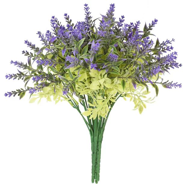 Coolmade 5 Pcs Artificial Lavender Flowers Bouquet Fake Flocked Plant Purple Fake Flower Decor Br... | Walmart (US)