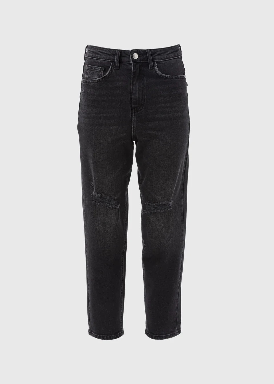 Black Ripped Mom Jeans | Matalan (UK)