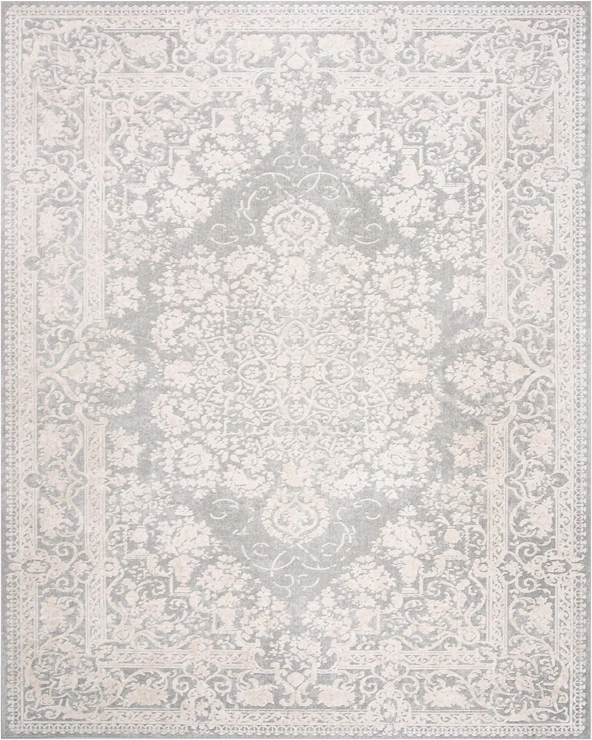 SAFAVIEH Reflection Collection 8' x 10' Light Grey/Cream RFT664C Vintage Distressed Area Rug | Amazon (US)
