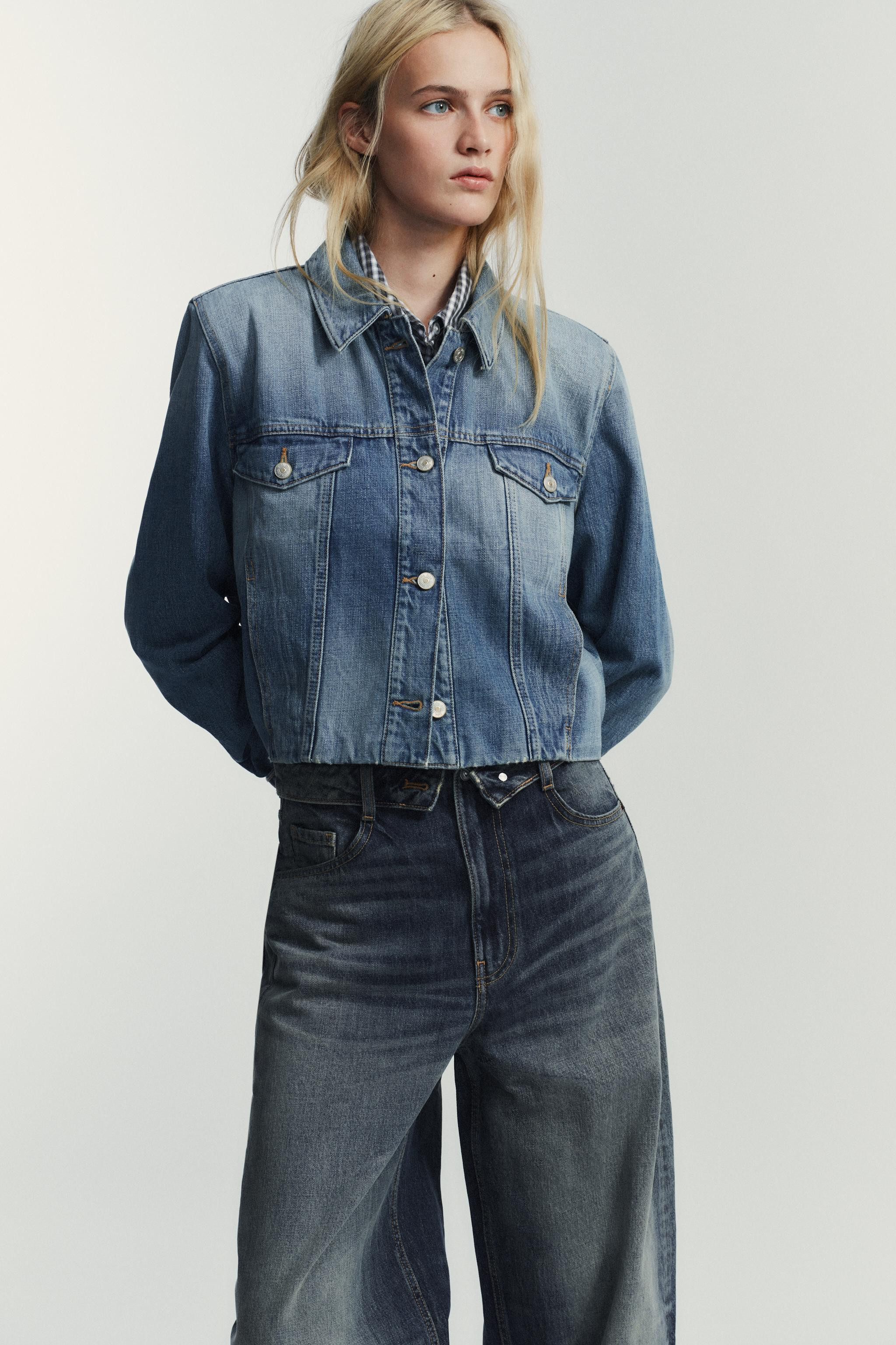 TRF MID-RISE FOLDED WAIST JEANS | Zara US