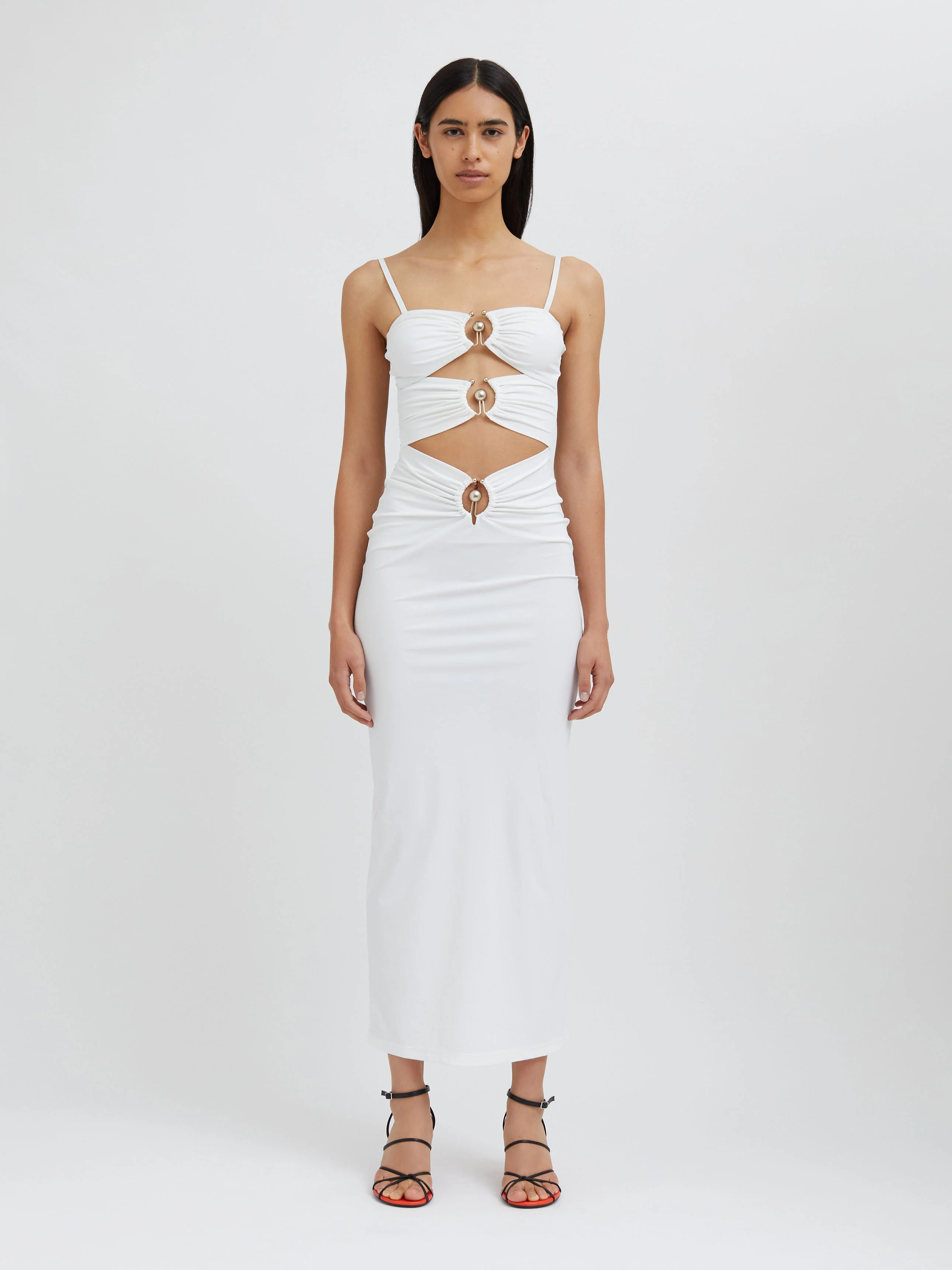 Christopher Esber | Pierced Orbit Column Dress White | Christopher Esber (Global)