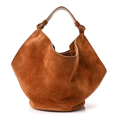 Suede Calfskin Mini Lotus Tote Caramel | FASHIONPHILE (US)