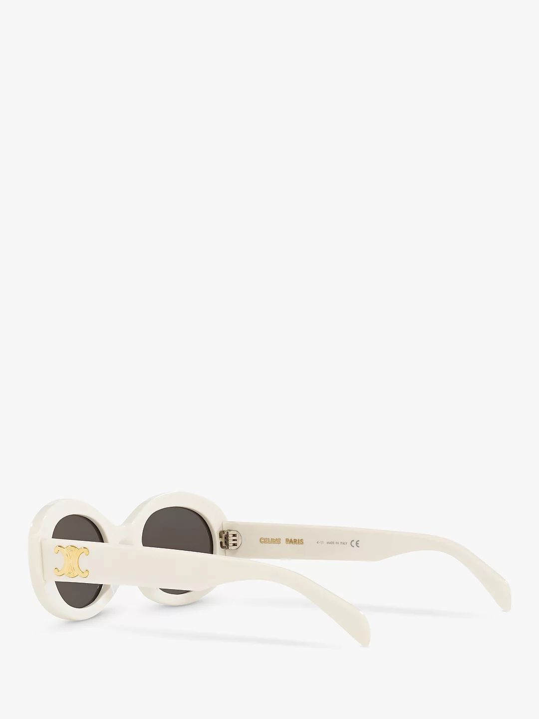 Celine CL40194U Unisex Oval Sunglasses, Ivory/Grey | John Lewis (UK)