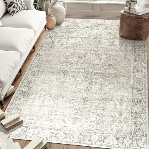 Machine Washable Area Rug - Living Room Bedroom Bathroom Kitchen Entryway Office - Padded Low Pil... | Amazon (US)