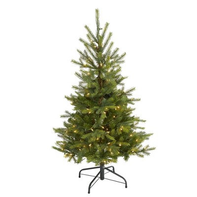 Nearly Natural 4' Pre-Lit LED North Carolina Spruce Artificial Christmas Tree Clear Lights | Target