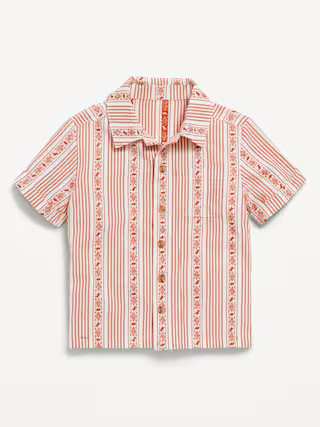 Printed Short-Sleeve Jacquard Pocket Shirt for Toddler Boys | Old Navy | Old Navy (US)