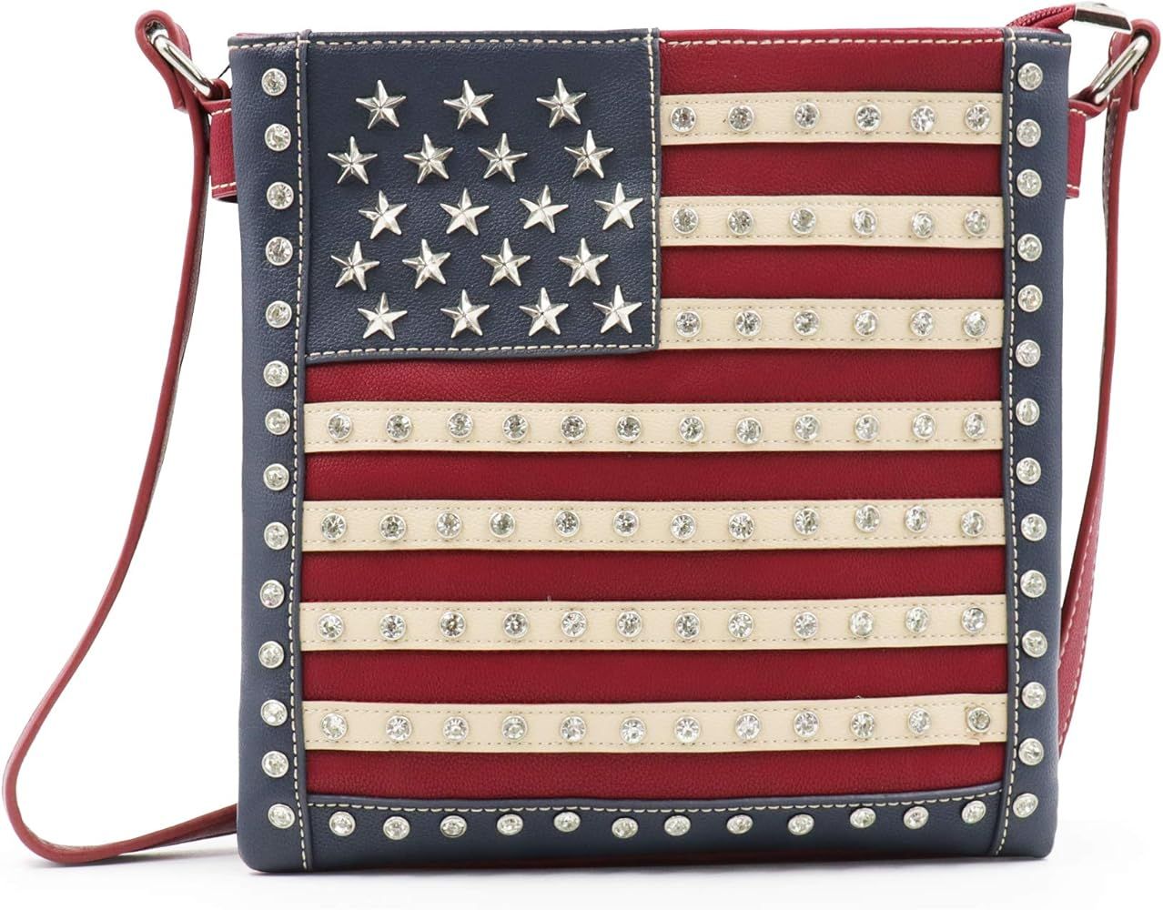 American Flag Handbags and Wallets Patriotic Purses for Women Studded Concealed Carry Tote Bags | Amazon (US)