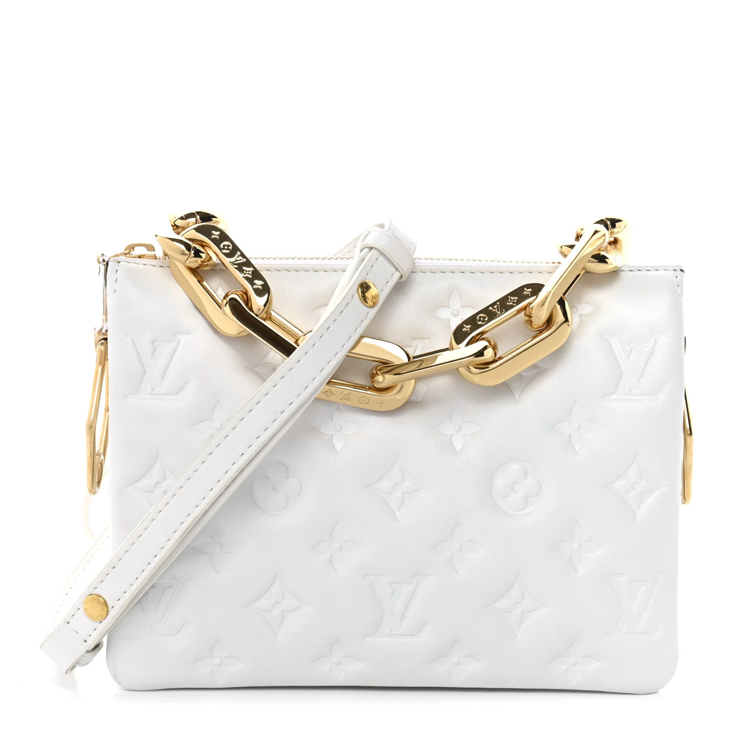 Lambskin Embossed Monogram Coussin BB White | FASHIONPHILE (US)