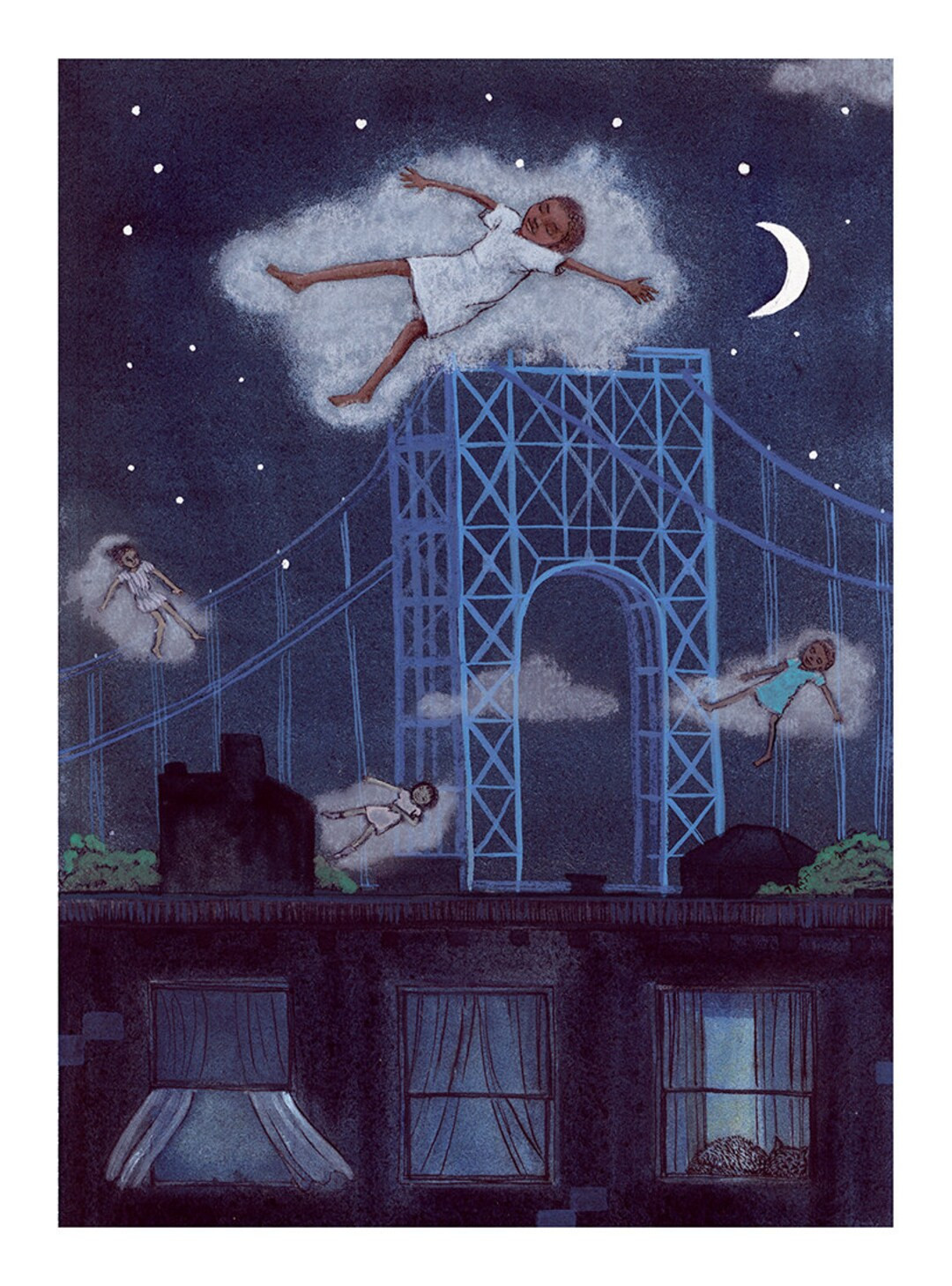 Little Dreamers Print: Children on Clouds, Fine Art Paper - Etsy | Etsy (US)