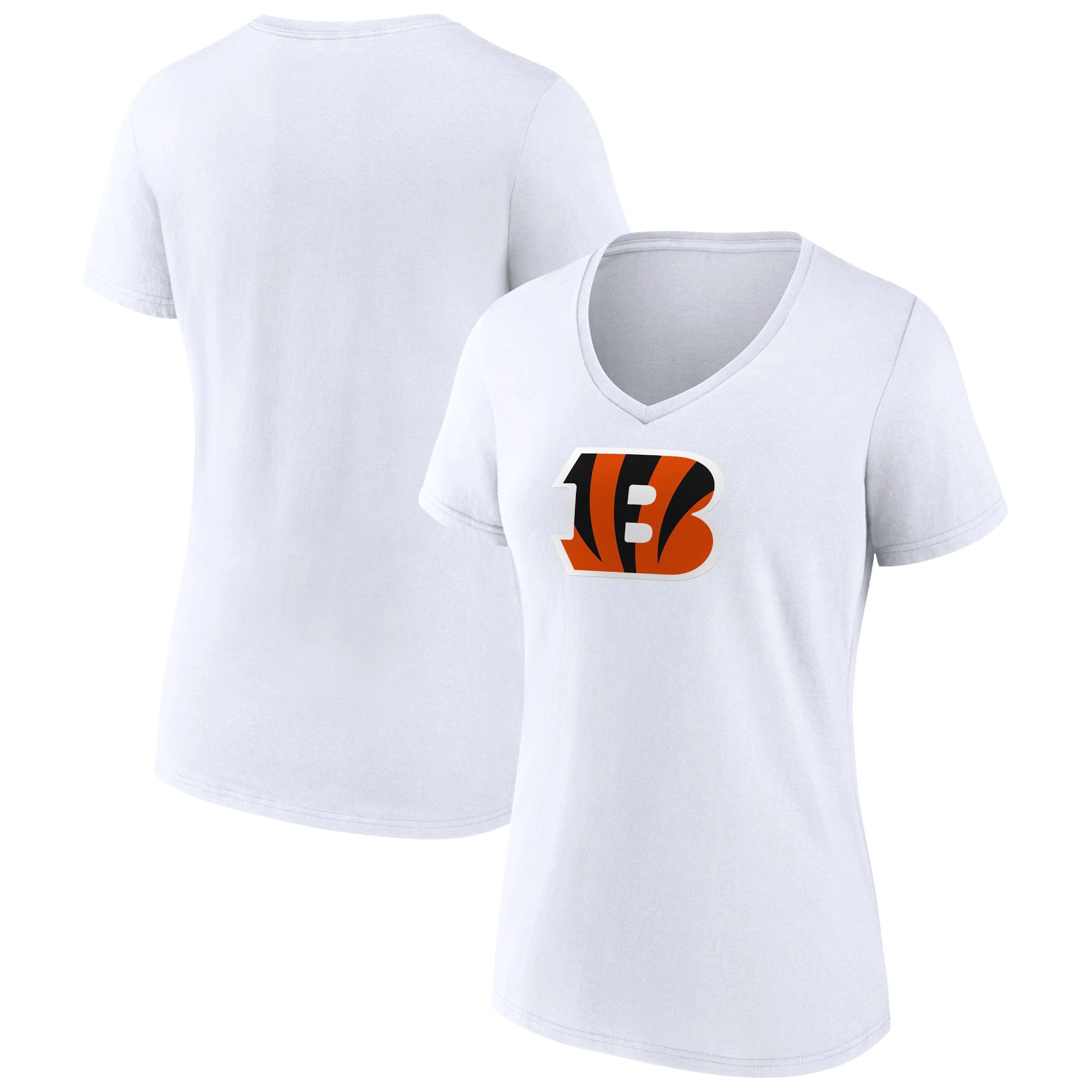 Cincinnati Bengals Fanatics Branded Women's Primary Team Logo V-Neck T-Shirt - White | Fanatics