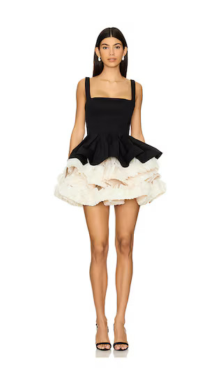 Catalina Mini Dress in Black & Beige | Revolve Clothing (Global)