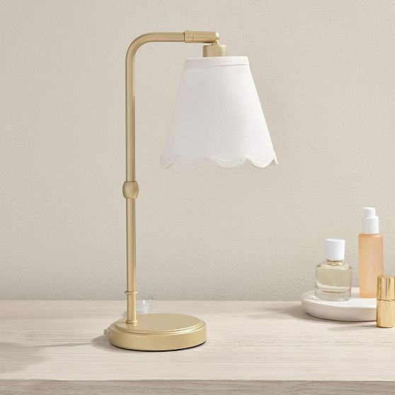 Amelia Linen Scallop Desk Lamp (16") | Pottery Barn Teen