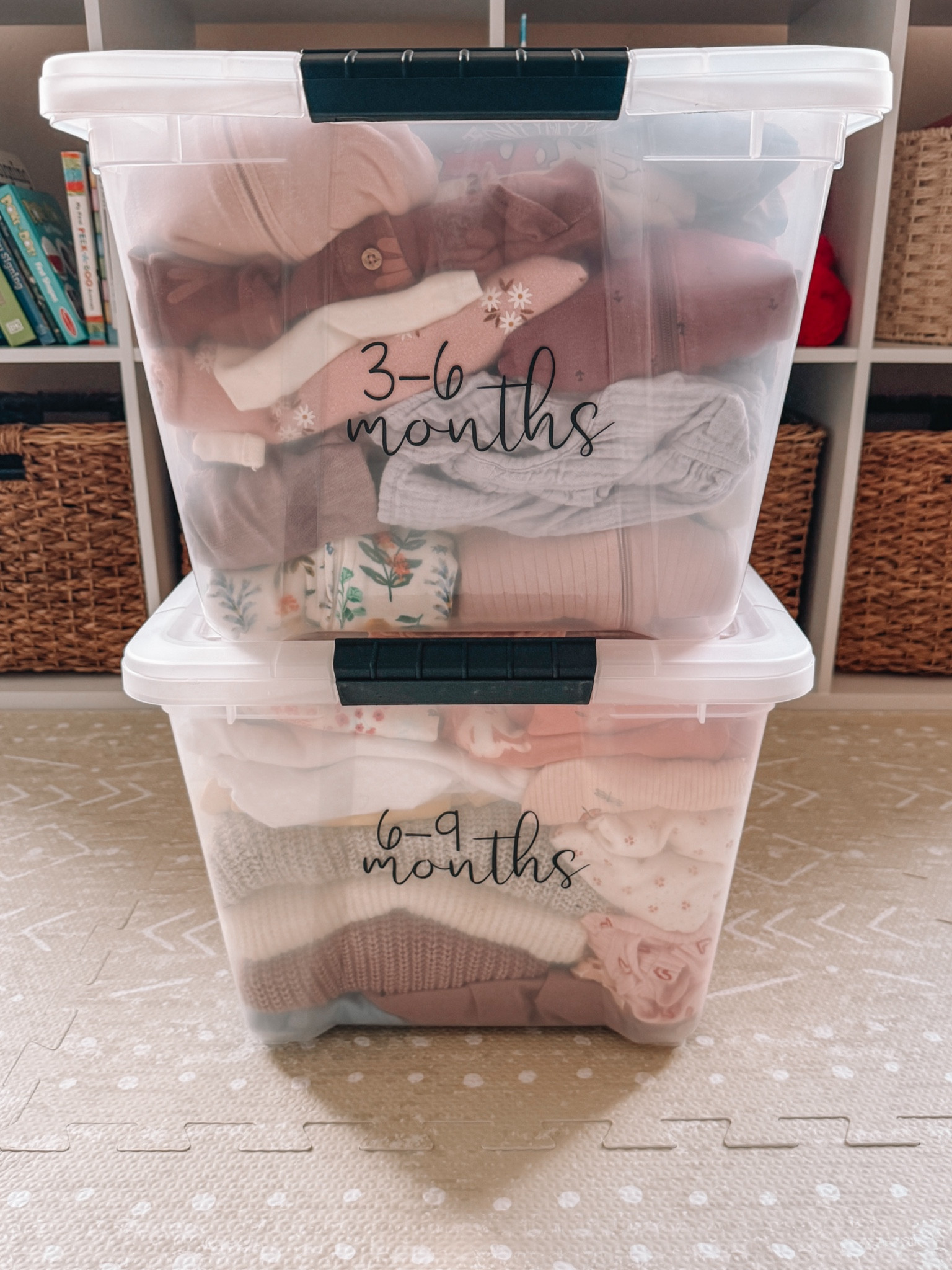 These storage containers are perfect for storing clothes that our little one has outgrown. 

#LTKKids #LTKBaby #LTKHome