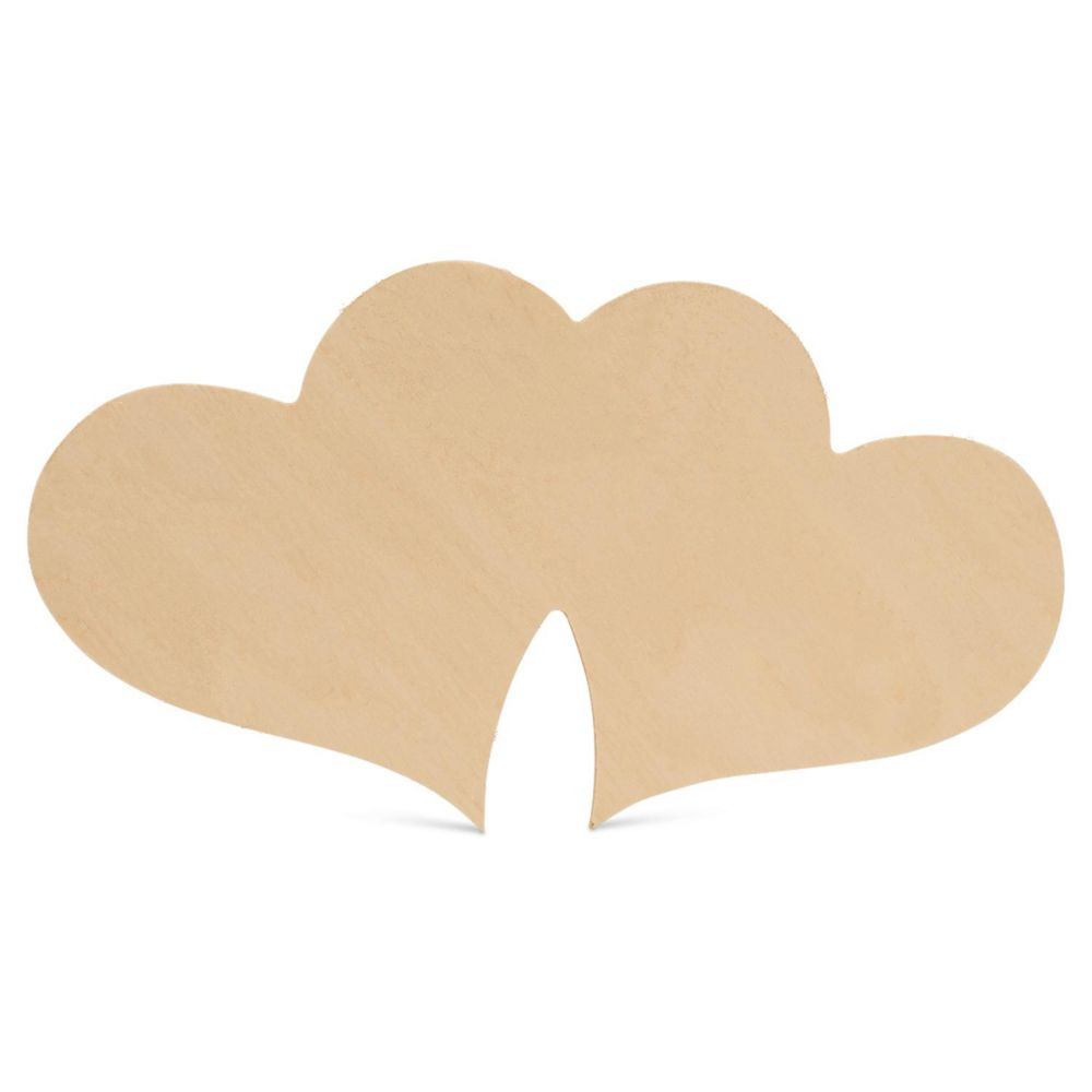 Woodpeckers Crafts, DIY Unfinished Wood 8"" Double Heart Cutout, Pack of 6 Natural | Oriental Trading Company