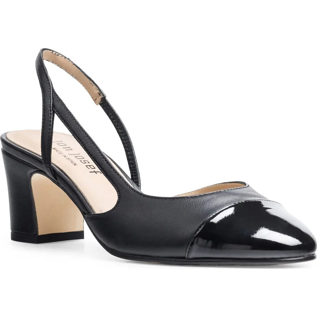 Jon Josef Daniela Block Heel Slingback Pump in Black Combo at Nordstrom, Size 6.5 | Nordstrom