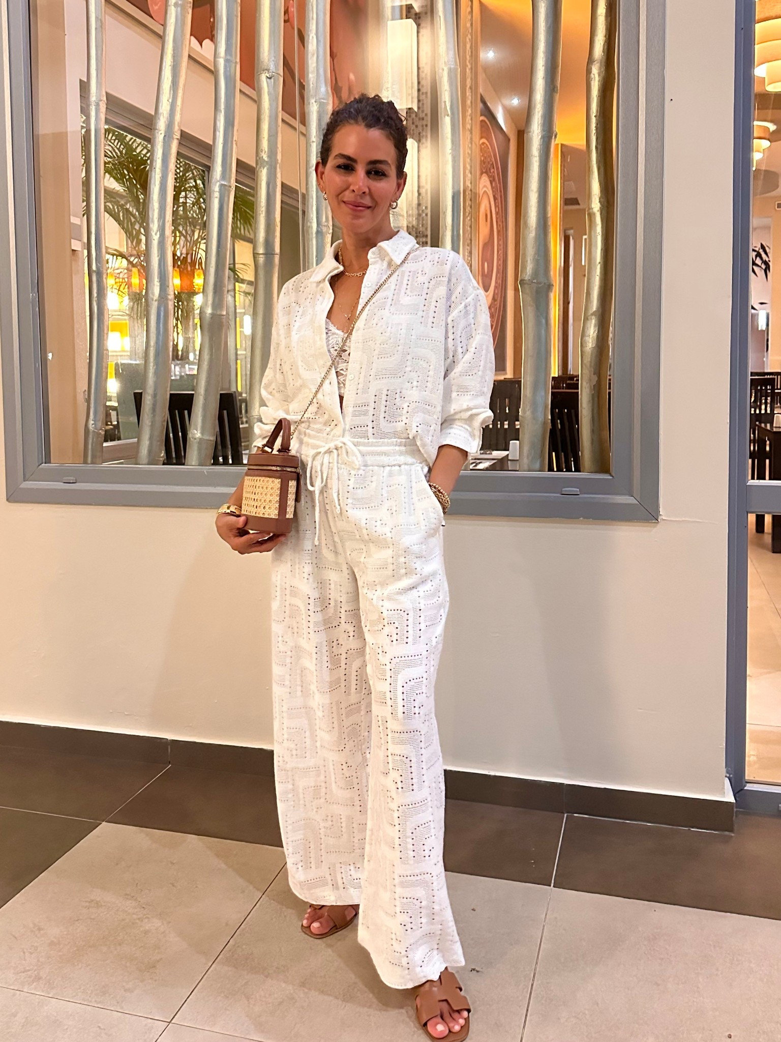 Love this matching set from express! Wearing a size Sin top and pants. Pants come lined. Adding similar bralette 

#LTKTravel #LTKU #LTKSeasonal