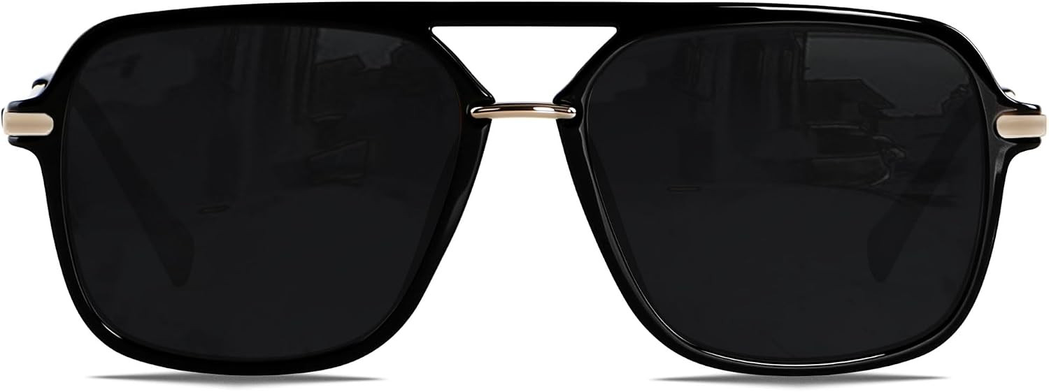 Aviator Sunglasses for Women Men Polarized Retro Square Pilot Shades | Amazon (US)