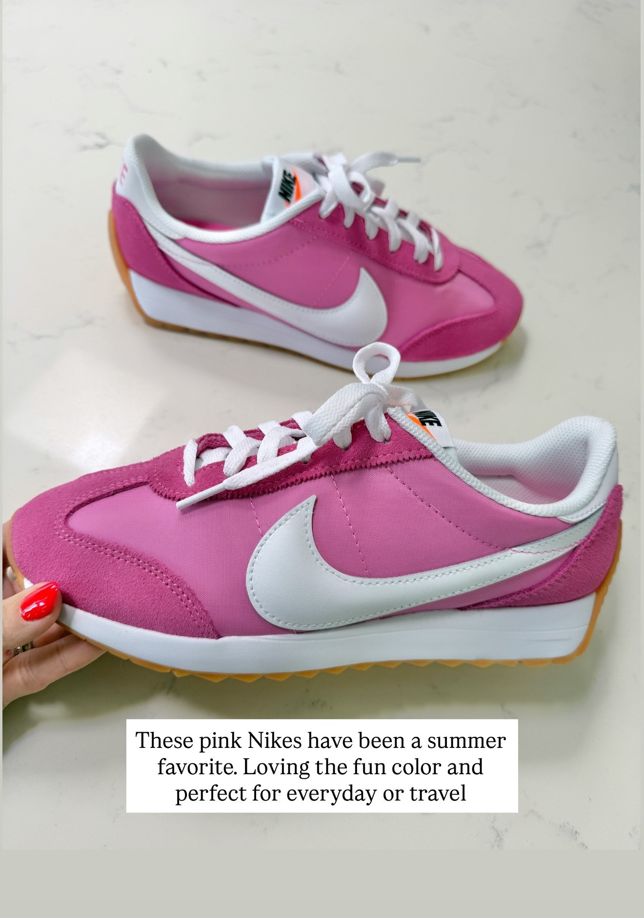 Pink Nikes run true to size 

#LTKShoeCrush #LTKTravel #LTKOver40