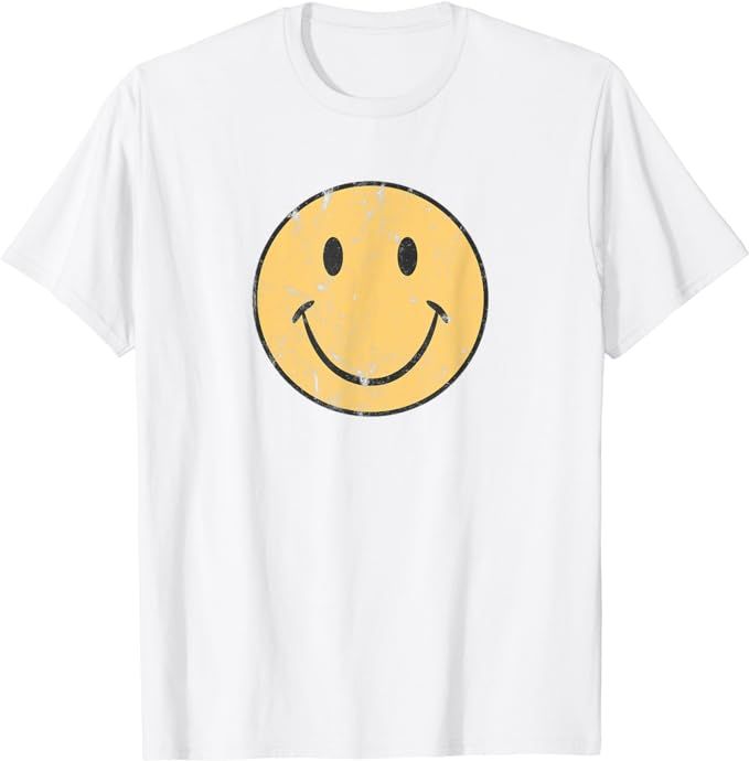 Happy Face | Retro 70's 80's | Vintage 70's Graphic T-Shirt | Amazon (US)