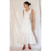 1980S Prairie Maxi Skirt in White | Etsy (US)