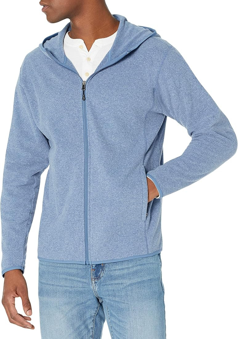 Amazon Essentials Men's Full-Zip Hooded Polar Fleece Jacket | Amazon (US)