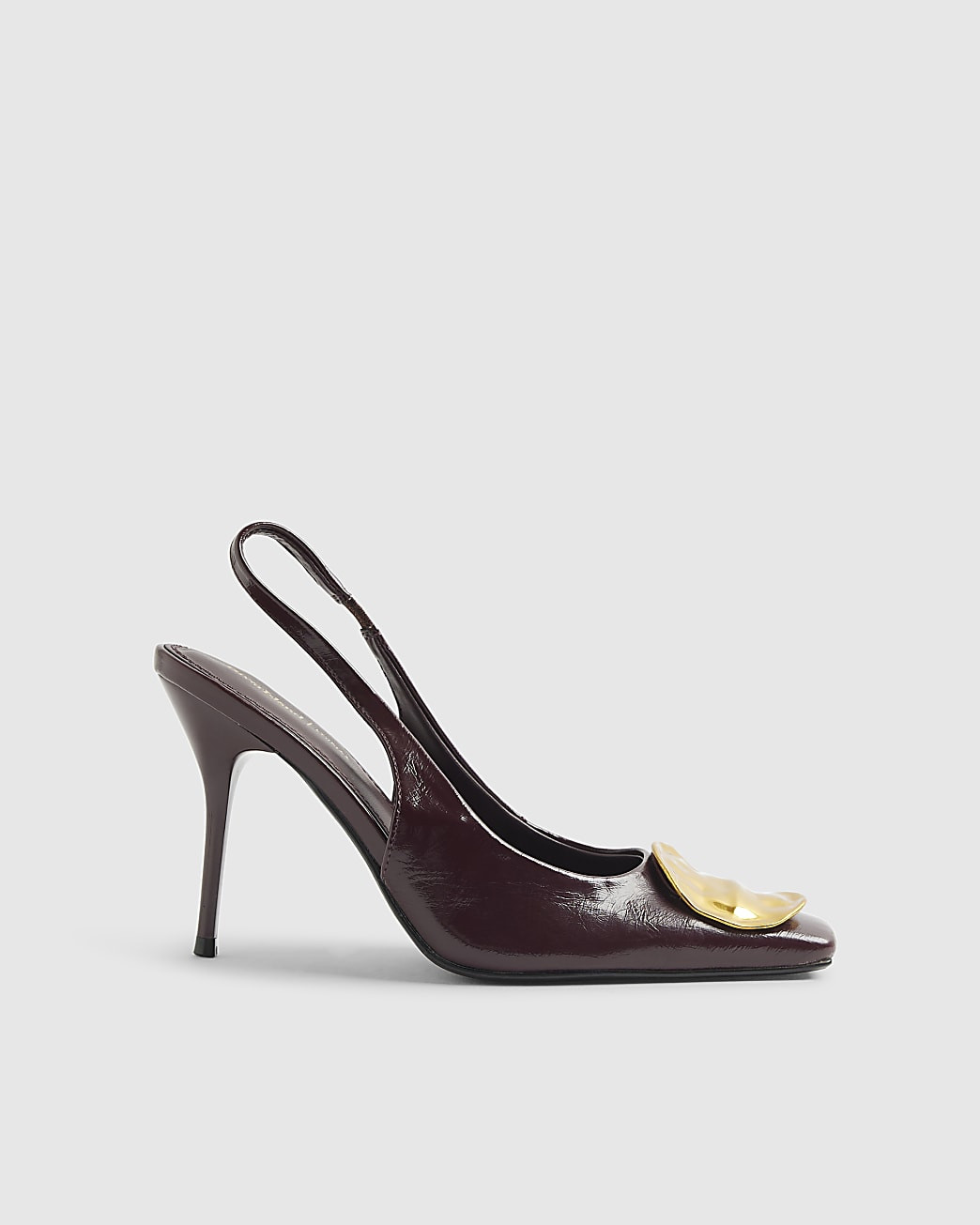 Red Chisel Toe Gold Disc Slingback Heels | River Island UK & IE