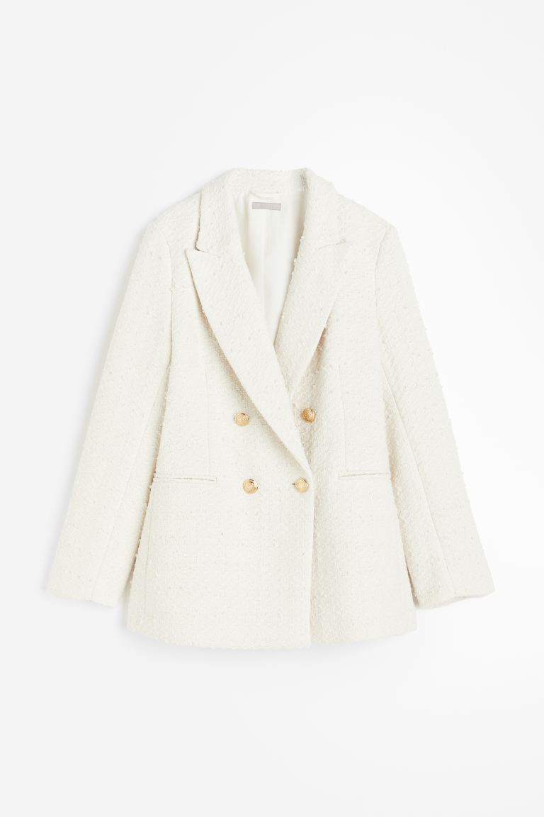 Textured-weave Jacket | White Blazer | White Jacket Jackets | Blazer Outfit | Work Outfit Summer | H&M (US + CA)