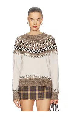 LNA Tali Fair Isle Sweater in Ivory Multi Fair Isle from Revolve.com | Revolve Clothing (Global)