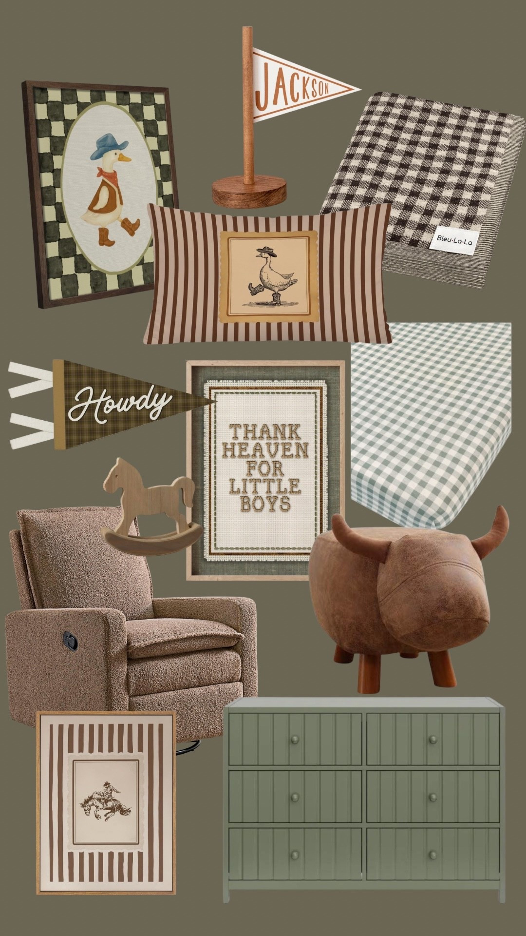 Baby boys nursery theme! Some of my favorite pieces w links! 🐴