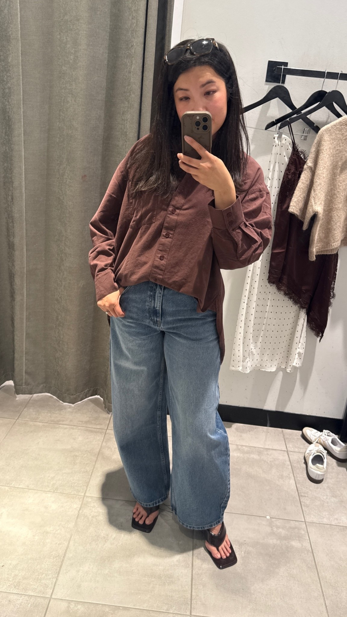 Loving an oversized choco shirt + horseshoe jeans! Both on sale . 

Wearing jeans size 10 + oversized shirt size S

#LTKaustralia #LTKjeans #LTKsale