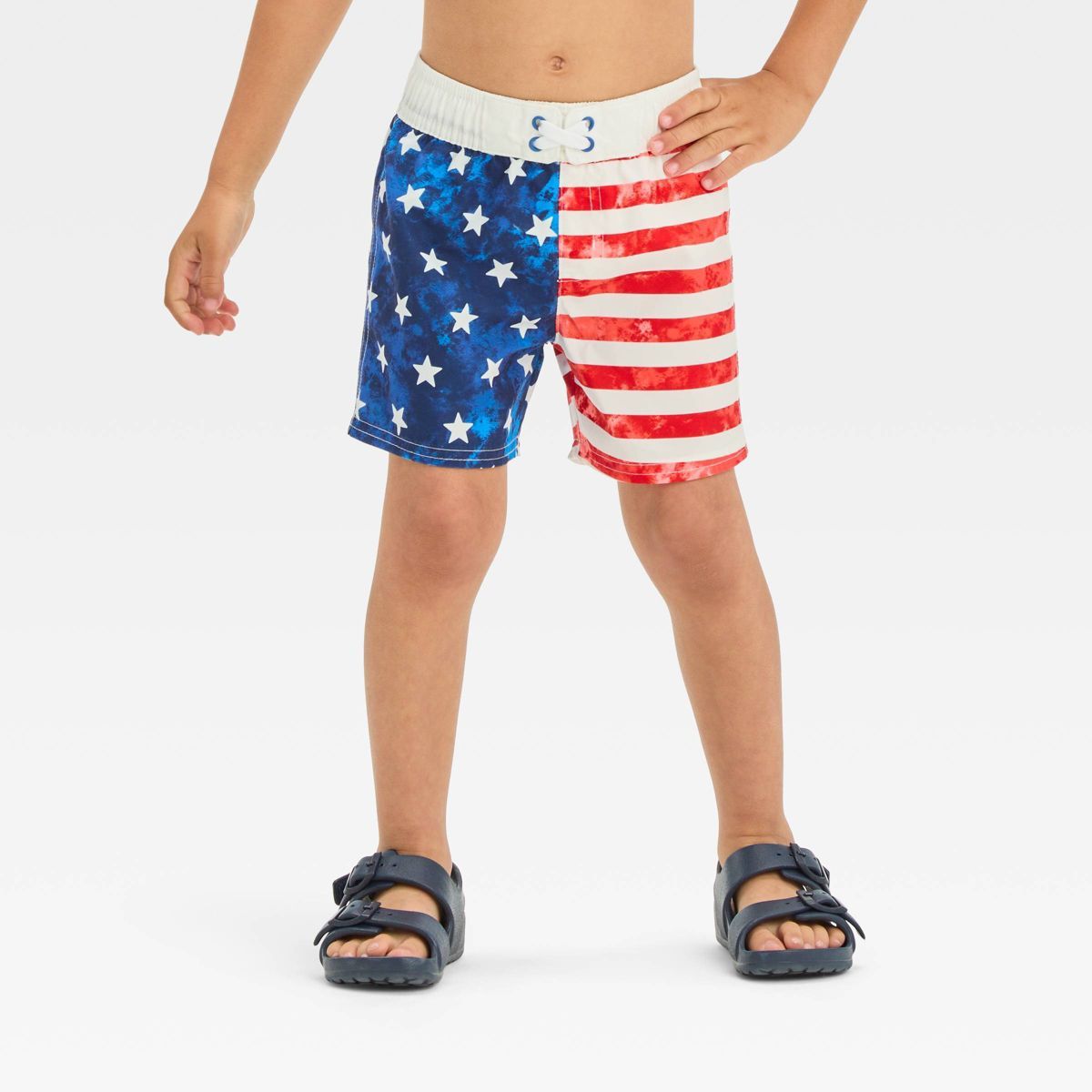Baby Boys' Flag Printed Swim Shorts - Cat & Jack™ Blue | Target