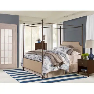 Copper Grove Kaoma Queen Metal and Upholstered Canopy Bed | Bed Bath & Beyond