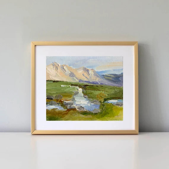 Mountain Original Oil Painting Mountain Wall Art Calming | Etsy | Etsy (US)