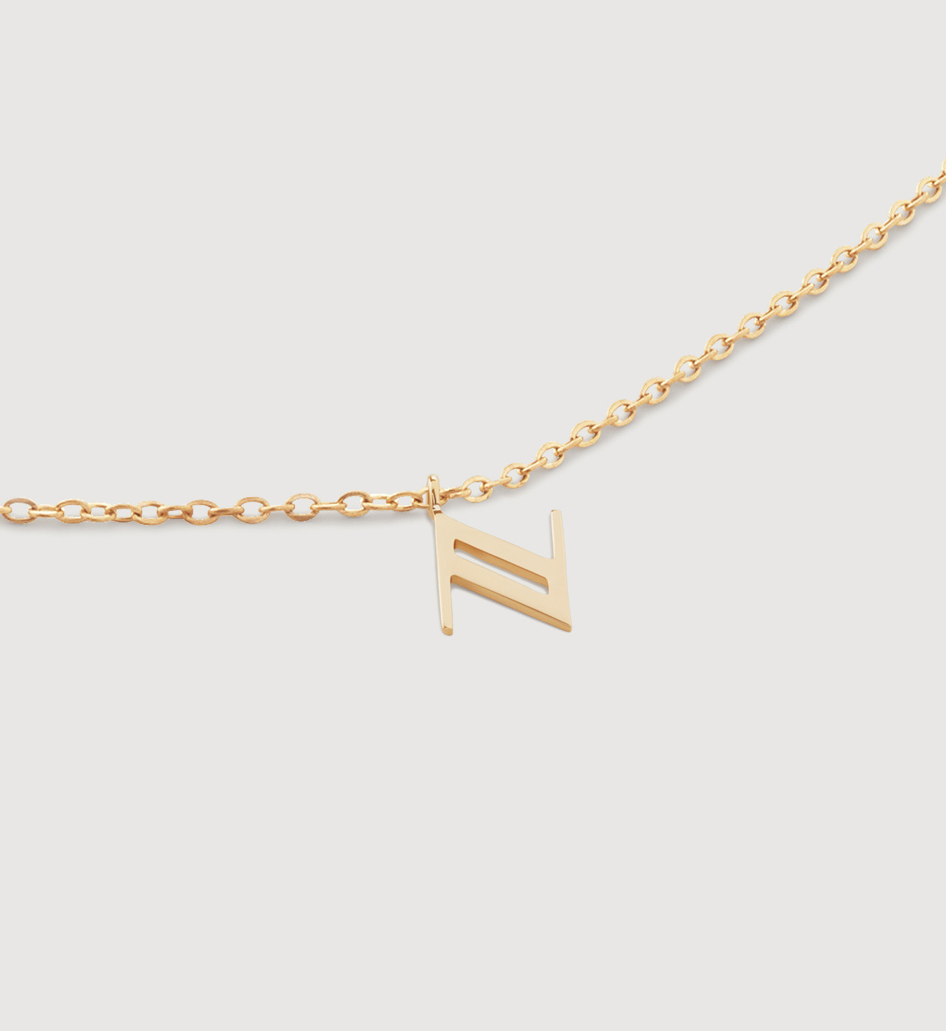 Small Initial N Necklace Adjustable 41-46cm/16-18' | Monica Vinader (Global)