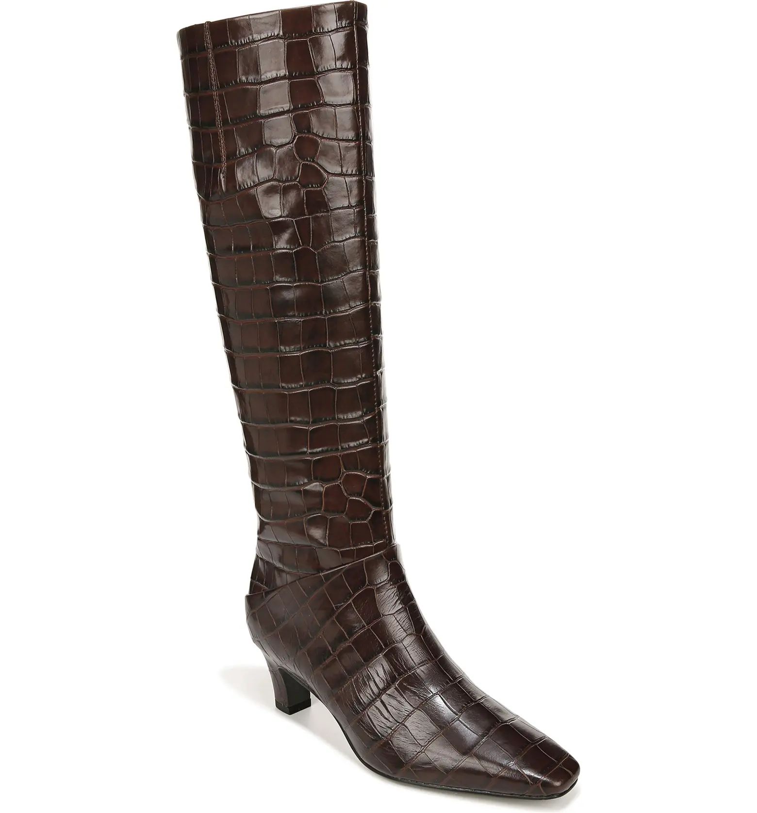 Andria Croc Embossed Knee High Boot (Women) | Nordstrom