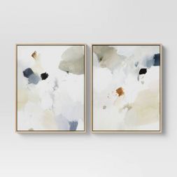 (Set of 2) 16" x 20" Abstract Watercolor Framed Wall Art Blue - Project 62™ | Target