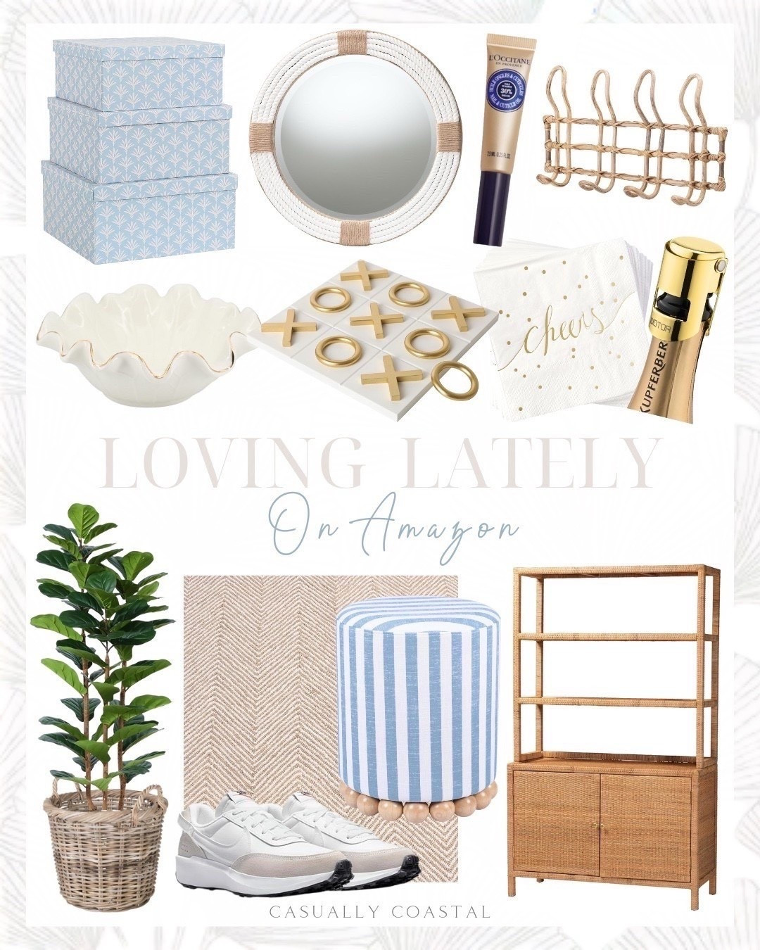 Loving Lately On Amazon

Amazon home decor, Amazon rug, Amazon coastal decor, Amazon faux tree, Amazon mirror, Amazon sneakers, amazon bowl, wood tic tac toe, decorative boxes with lid, coastal boxes, fiddle leaf fig tree, ft foot faux tree, rattan round planter, champagne bottle stoppers, white and gold cocktail napkins, neutral rug, coastal rug, 5x8 rug, modern herringbone chevron wool area rug; nine women’s waffle debut sneakers, white sneakers, blue striped linen round ottoman, coastal ottoman, white lotus ceramic decorative bowl, l’occitane shea nail & cuticle oil, round woven rope mirror, rattan wall hanger, rattan display shelf, coastal cabinet

#LTKFindsUnder100 #LTKHome #LTKFindsUnder50