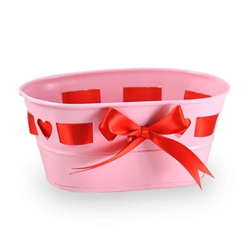 Oblong Valentine Heart with Ribbon Container - Pink - 7 in - Walmart.com | Walmart (US)