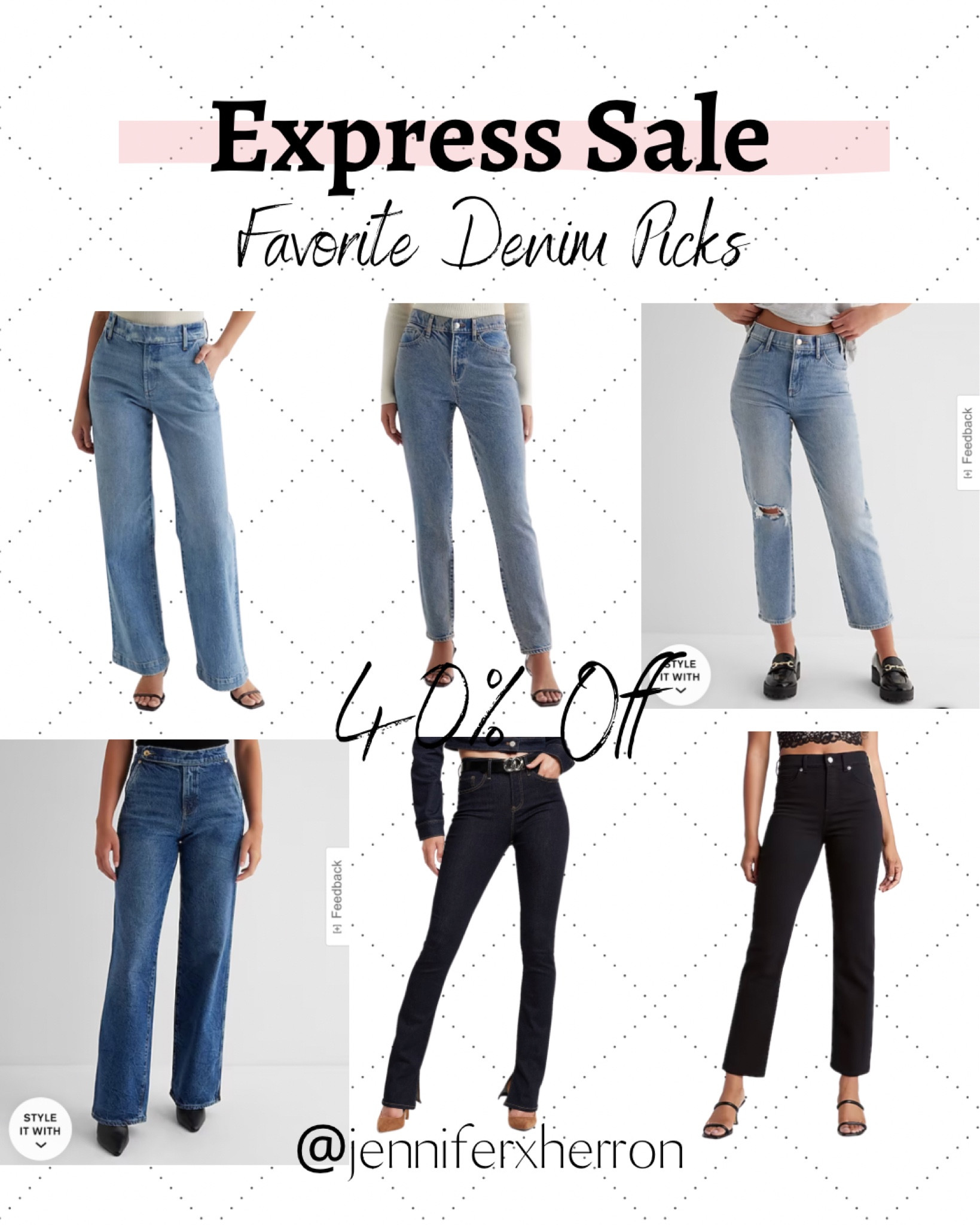 My top Express denim picks to be a staple of any fall outfit or back to school outfit! All are currently 40% off! 🙌

Follow @jenniferxherron for more inspiration ✨

#LTKSale #LTKBacktoSchool #LTKFind