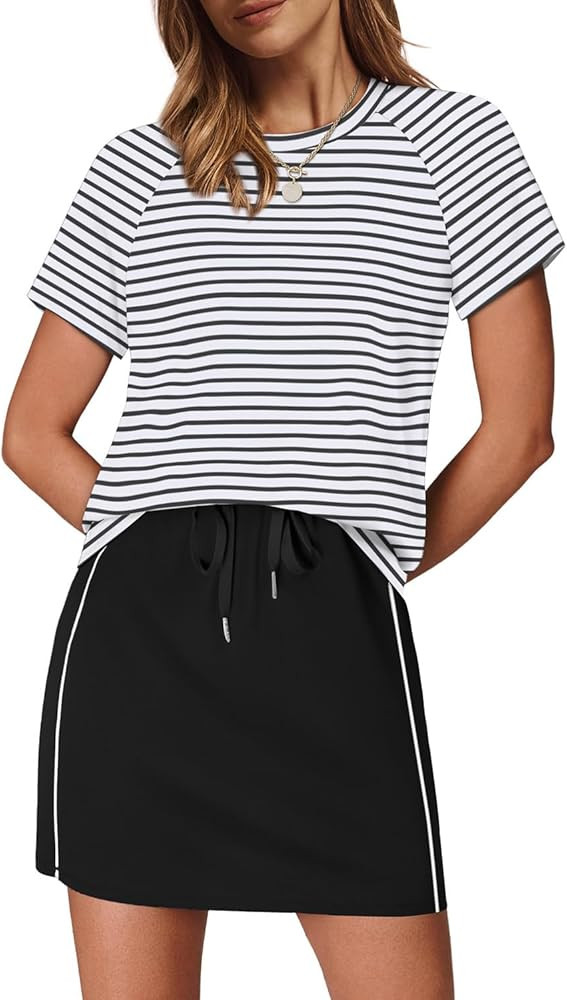 Sampeel 2 Piece Sets for Women Skirt Sets Summer Outfits Womens Clothing Set Travel Workout Skort... | Amazon (US)