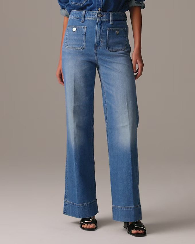 Petite high-rise sailor denim trouser in 1996 semi-stretch | J. Crew US