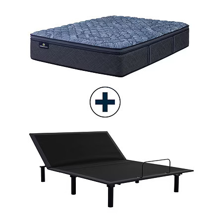 Serta Perfect Sleeper Cobalt Calm Plus 14.5" Firm Pillow Top - Mattress + Adjustable Base, One Size, White | JCPenney