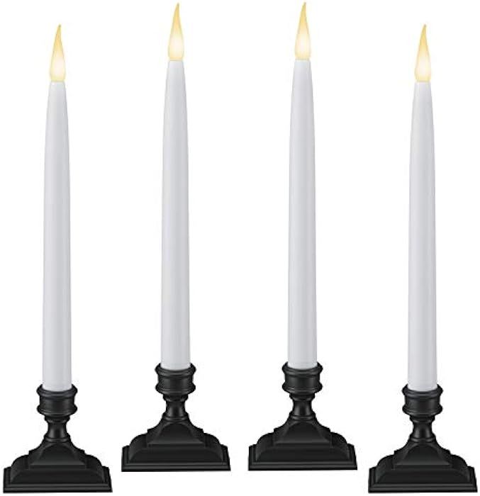 612 Vermont Battery Operated LED Taper Window Candles with Timer (6 on/18 Off), Patented Warm White  | Amazon (US)